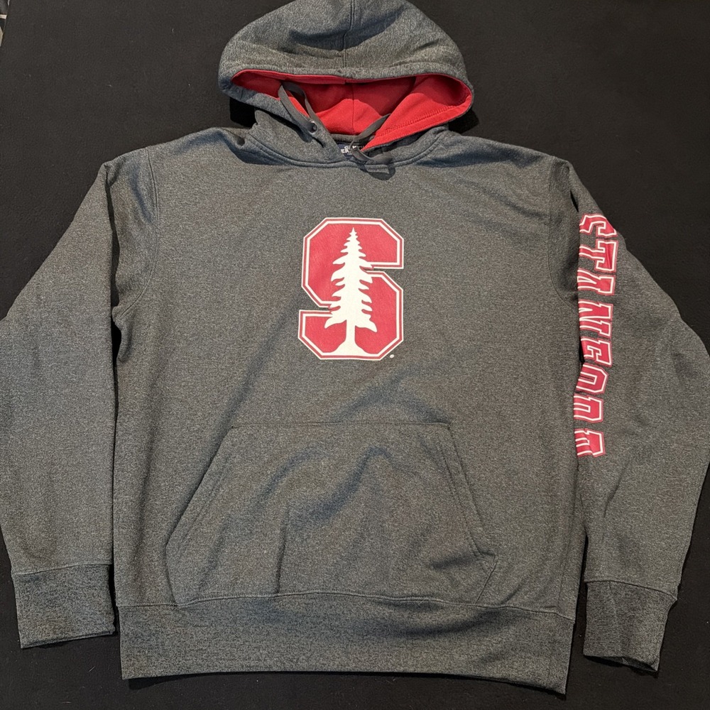 Stanford Cardinal  Grey Campus Heritage Pullover Long Sleeve Mens Size Large